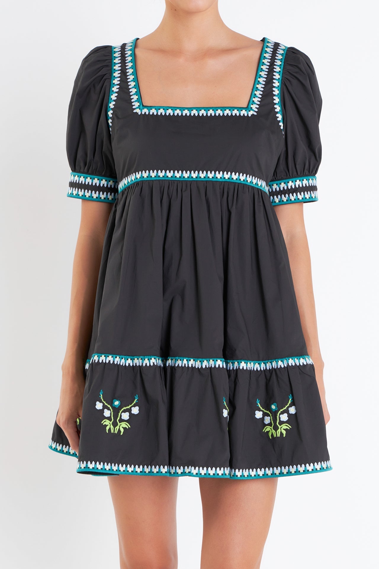 ENGLISH FACTORY - English Factory - Embroidered Short Sleeve Dress - DRESSES available at Objectrare