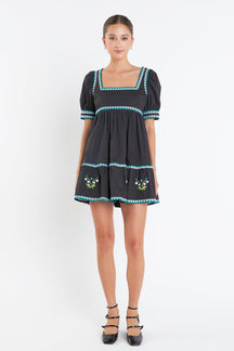 ENGLISH FACTORY - English Factory - Embroidered Short Sleeve Dress - DRESSES available at Objectrare