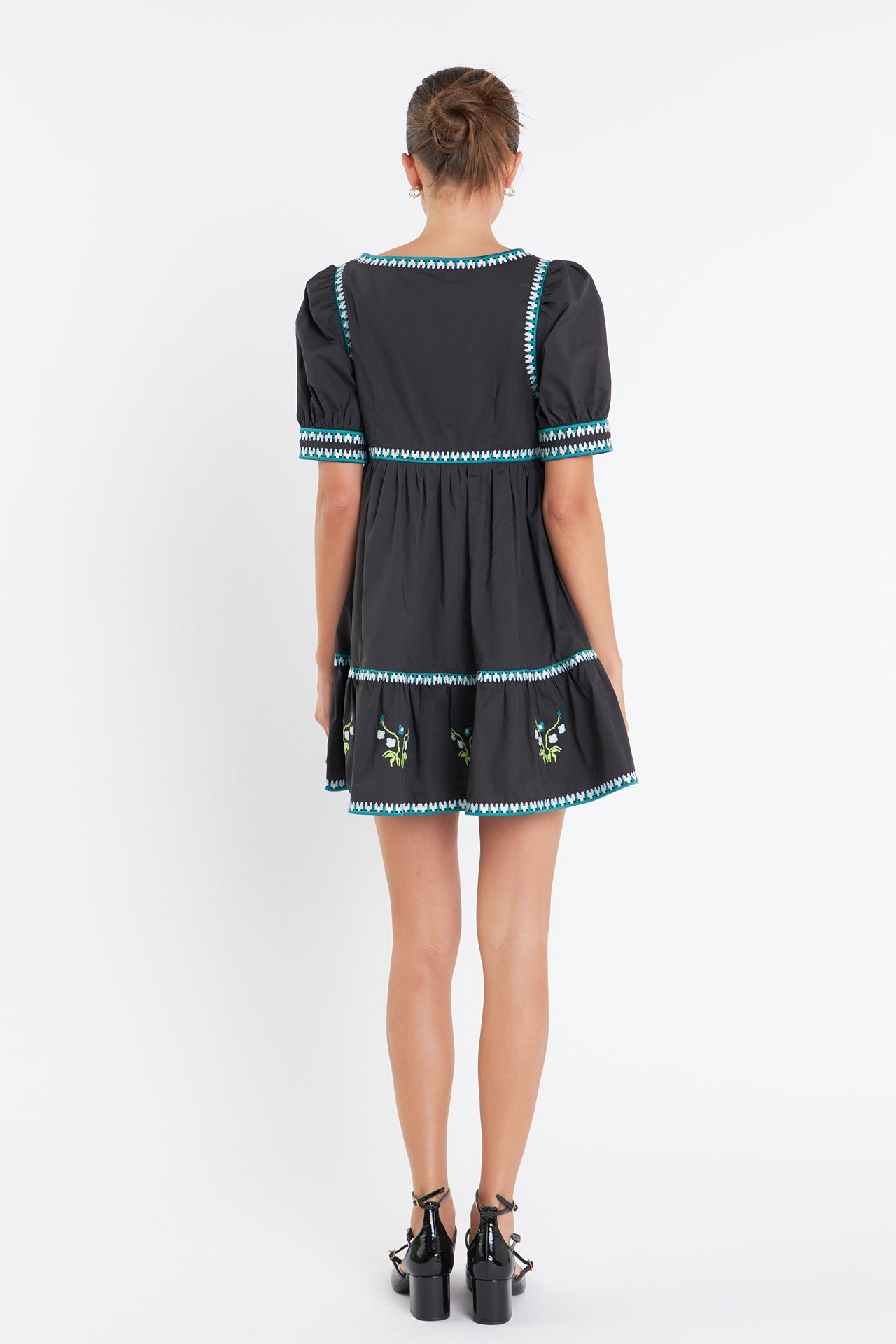 ENGLISH FACTORY - English Factory - Embroidered Short Sleeve Dress - DRESSES available at Objectrare