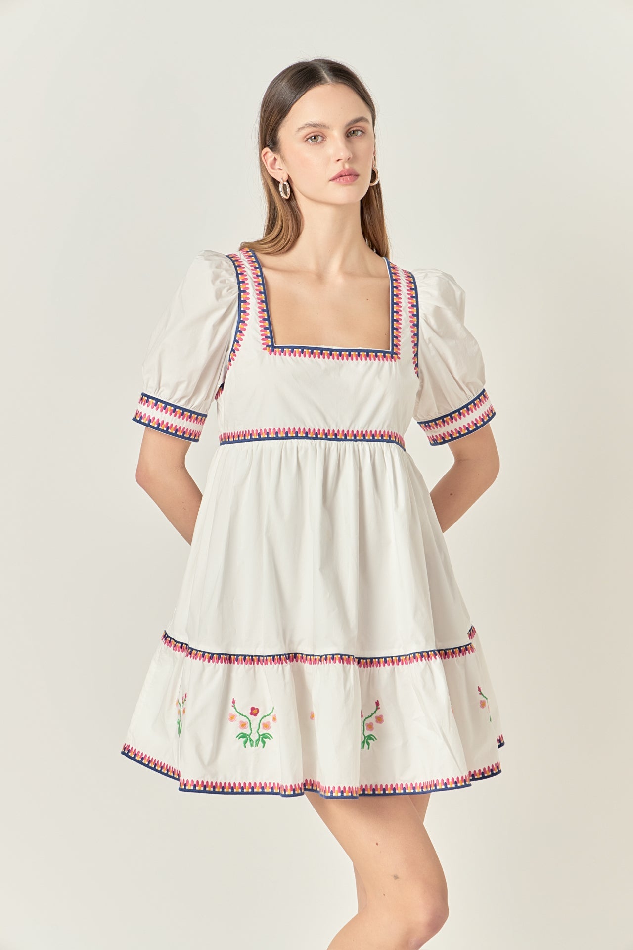 ENGLISH FACTORY - Embroidered Short Sleeve Dress - DRESSES available at Objectrare