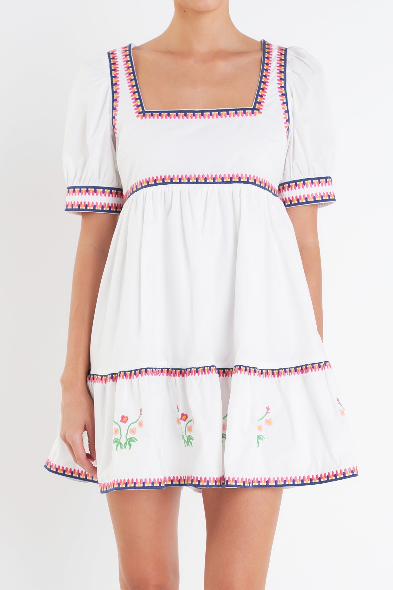 ENGLISH FACTORY - English Factory - Embroidered Short Sleeve Dress - DRESSES available at Objectrare