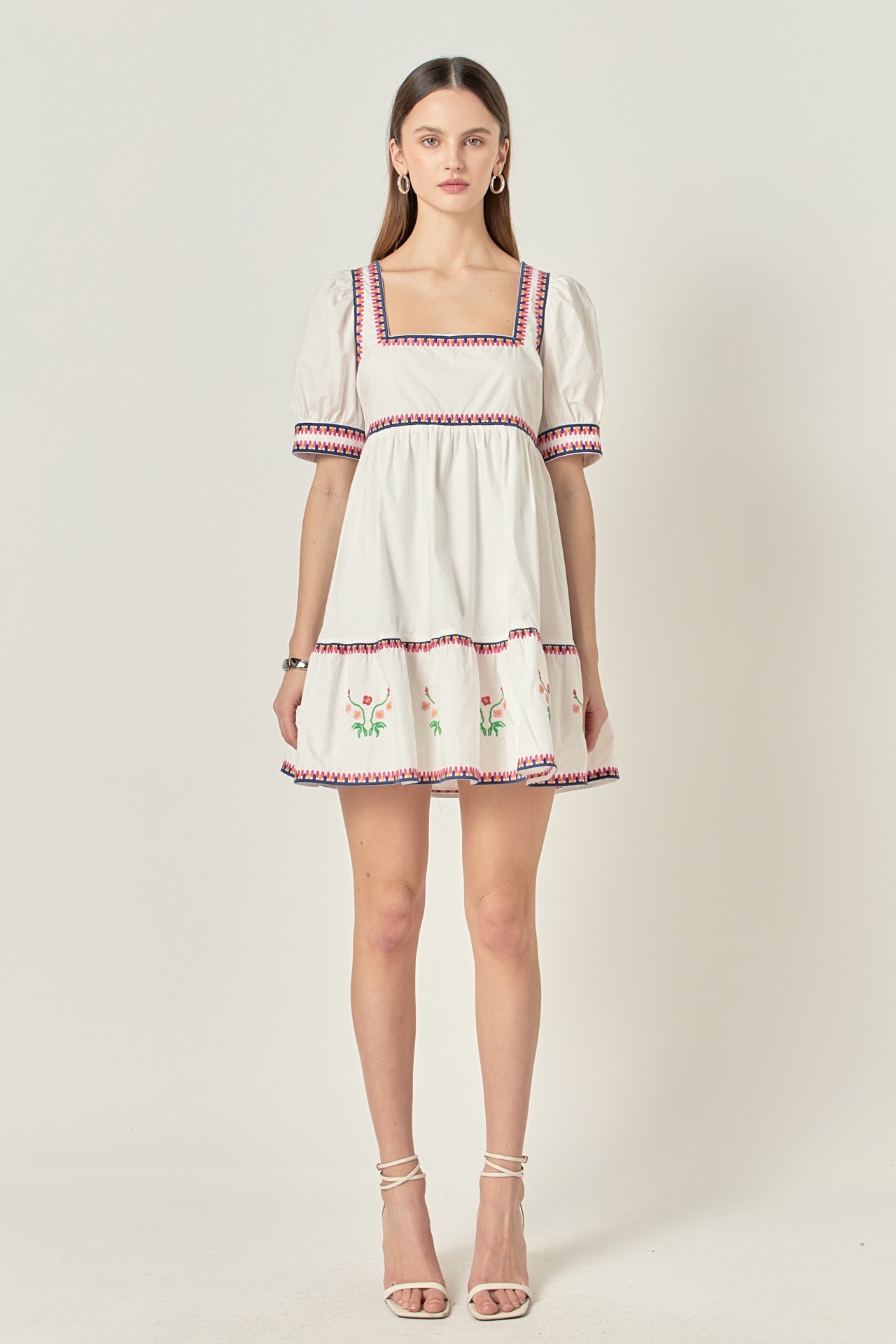 ENGLISH FACTORY - Embroidered Short Sleeve Dress - DRESSES available at Objectrare