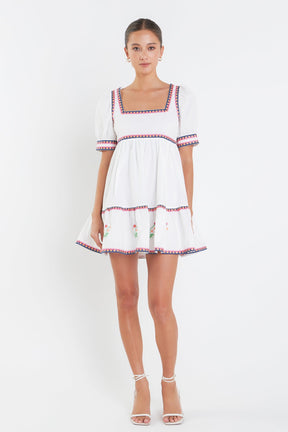 ENGLISH FACTORY - English Factory - Embroidered Short Sleeve Dress - DRESSES available at Objectrare