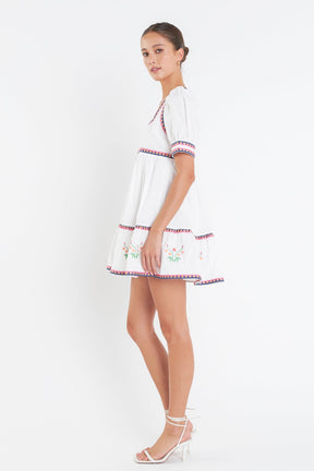 ENGLISH FACTORY - English Factory - Embroidered Short Sleeve Dress - DRESSES available at Objectrare