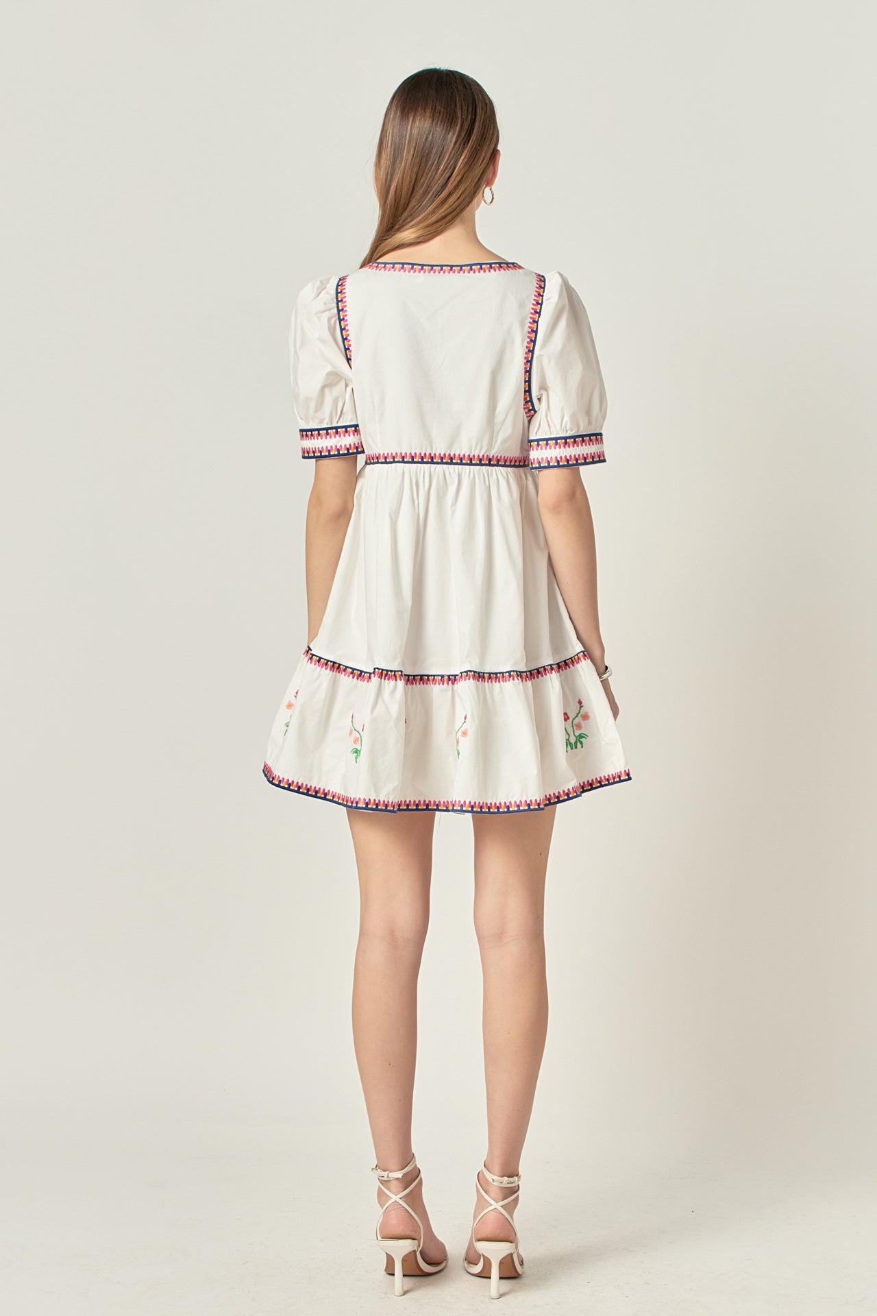 ENGLISH FACTORY - Embroidered Short Sleeve Dress - DRESSES available at Objectrare