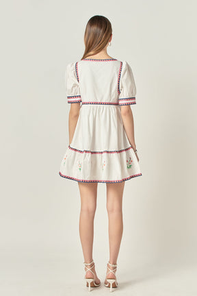 ENGLISH FACTORY - Embroidered Short Sleeve Dress - DRESSES available at Objectrare