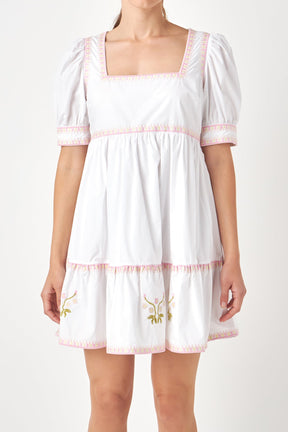 ENGLISH FACTORY - English Factory - Embroidered Short Sleeve Dress - DRESSES available at Objectrare