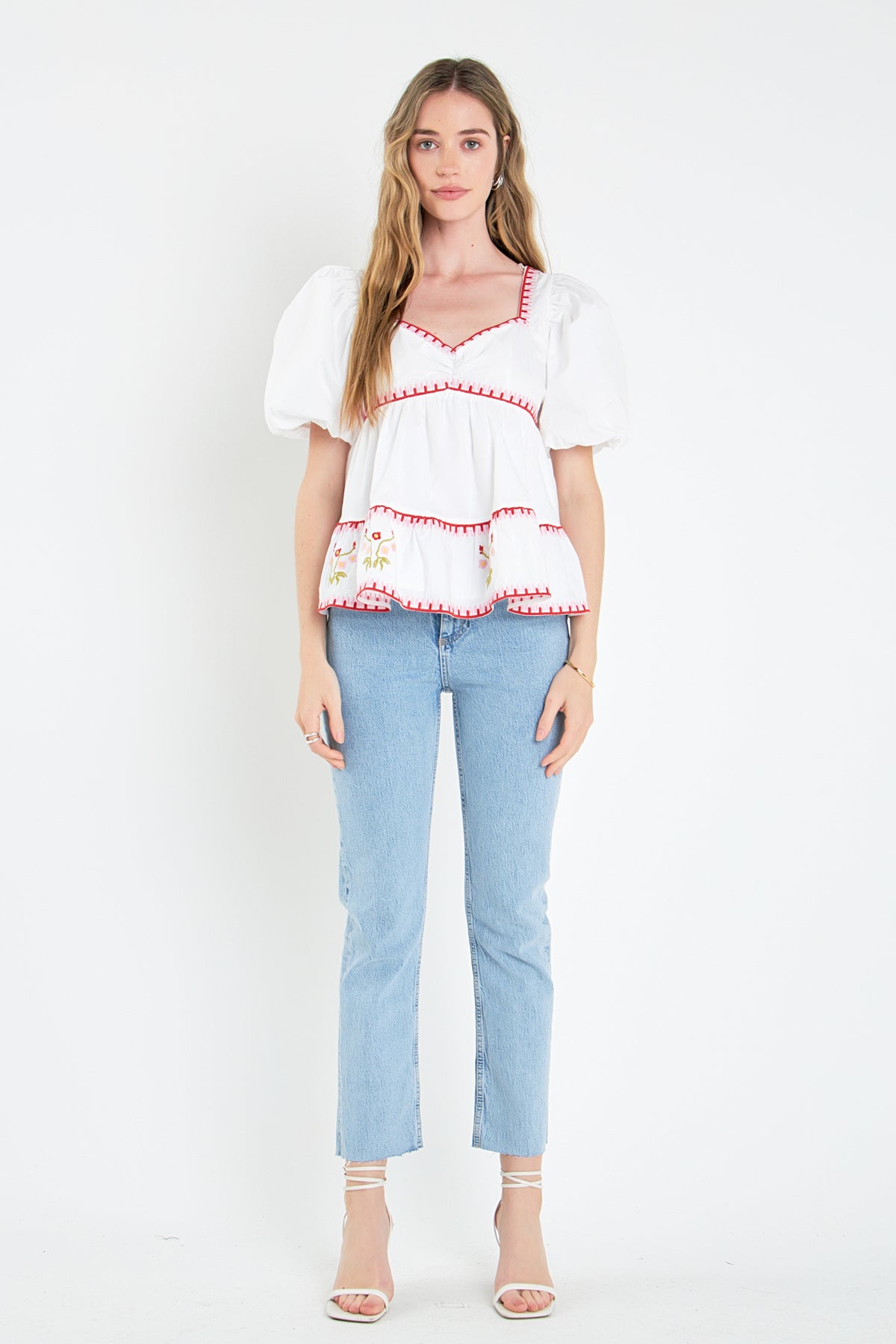 ENGLISH FACTORY - Embroidered Blouson Top - TOPS available at Objectrare