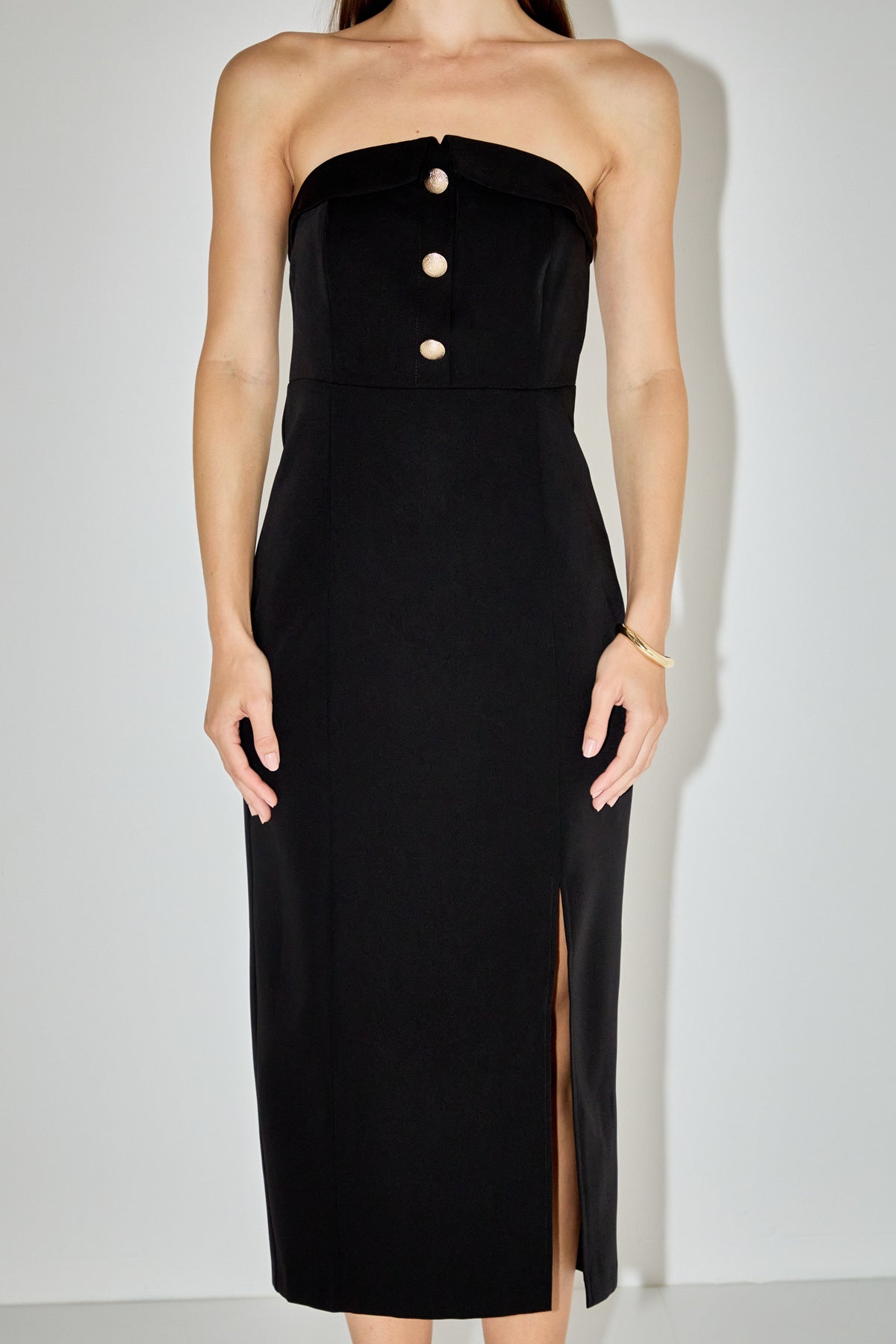 MARSY - Strapless Midi Dress - DRESSES available at Objectrare