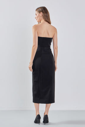 ENDLESS ROSE - Strapless Midi Dress - DRESSES available at Objectrare
