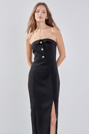 ENDLESS ROSE - Strapless Midi Dress - DRESSES available at Objectrare