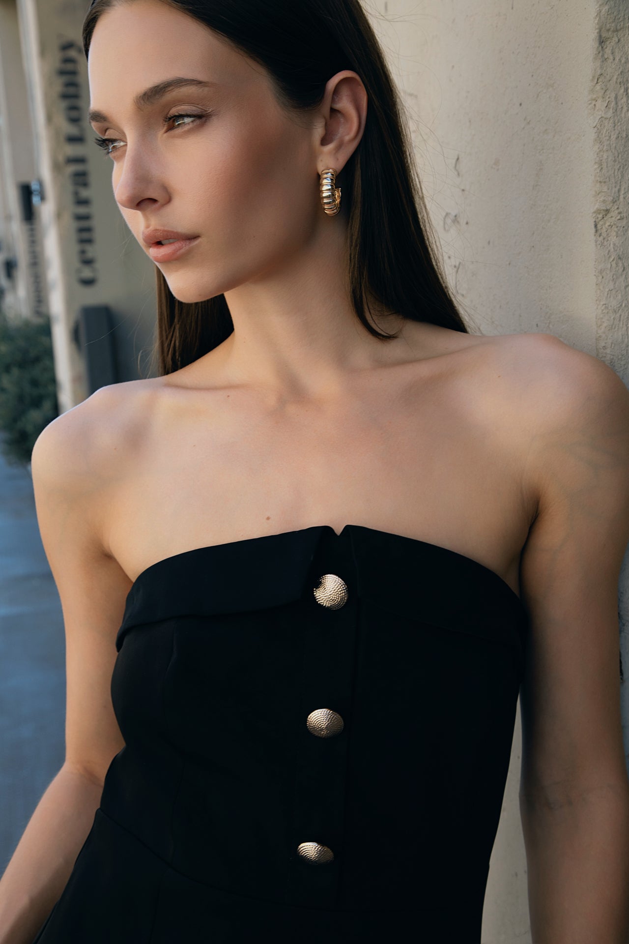 MARSY - Strapless Midi Dress - DRESSES available at Objectrare