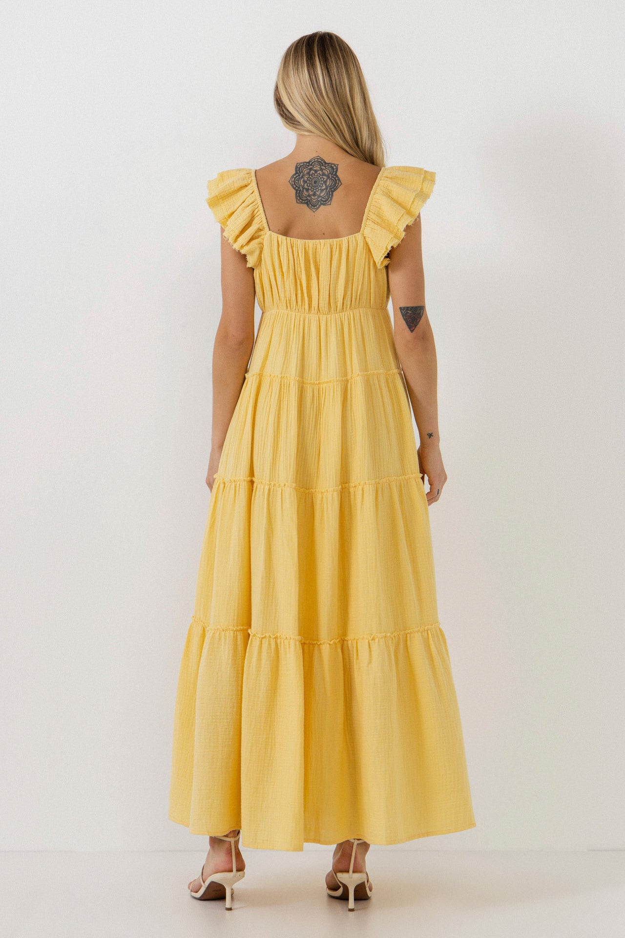 FREE THE ROSES - Maxi Sweetheart Dress With Raw Edge Details - DRESSES available at Objectrare