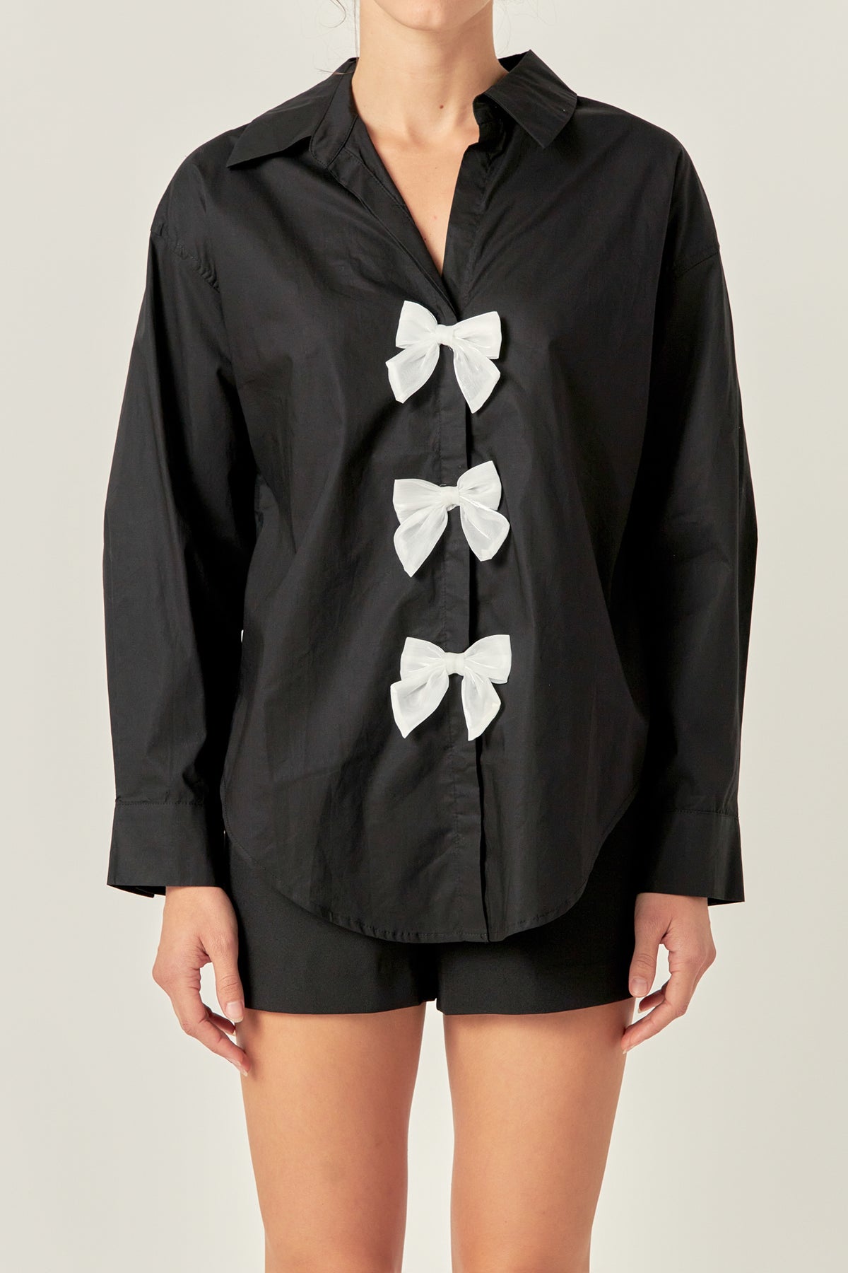 ENGLISH FACTORY - Bow Poplin Shirt - SHIRTS & BLOUSES available at Objectrare