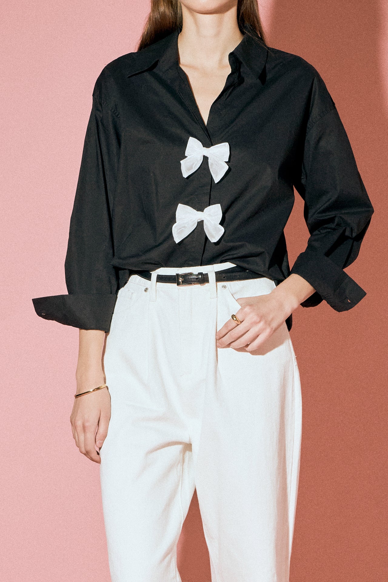 ENGLISH FACTORY - Bow Poplin Shirt - SHIRTS & BLOUSES available at Objectrare