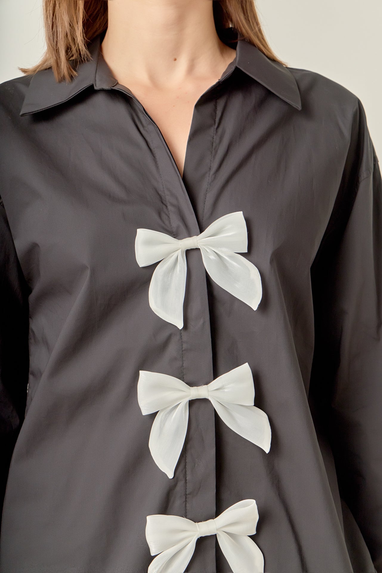 ENGLISH FACTORY - Bow Poplin Shirt - TOPS available at Objectrare
