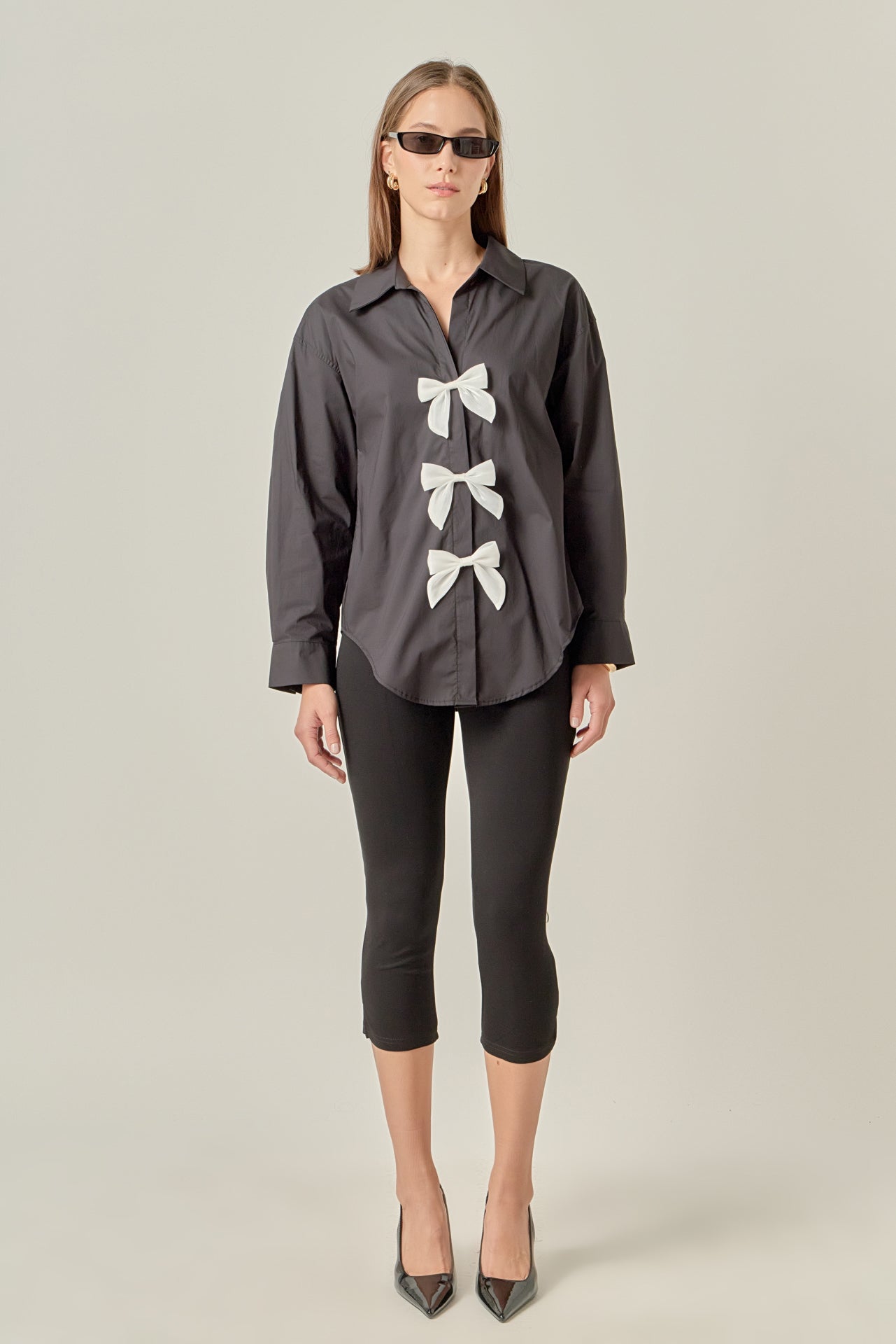 ENGLISH FACTORY - Bow Poplin Shirt - TOPS available at Objectrare