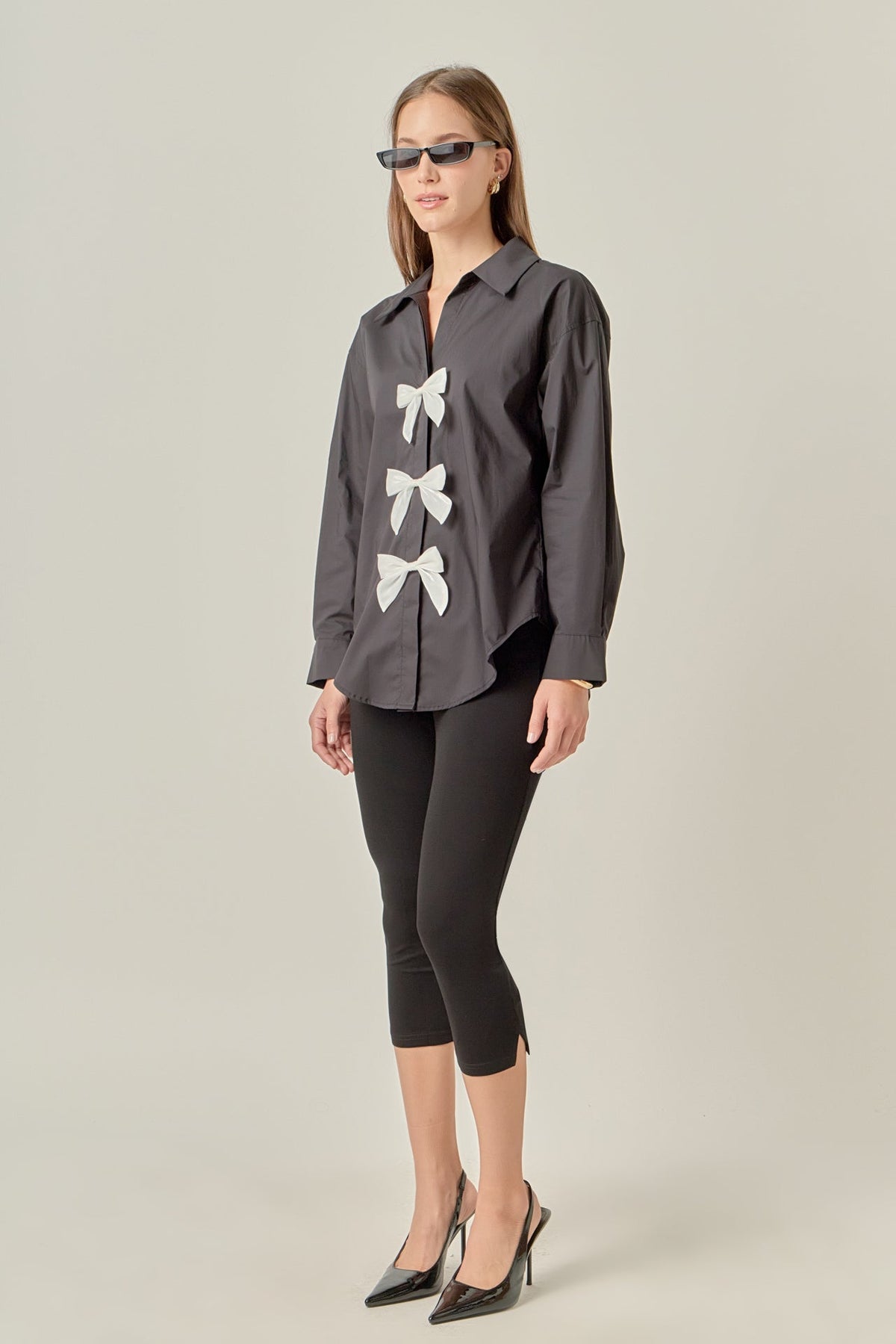 ENGLISH FACTORY - Bow Poplin Shirt - TOPS available at Objectrare