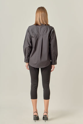 ENGLISH FACTORY - Bow Poplin Shirt - TOPS available at Objectrare