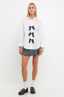 ENGLISH FACTORY - Bow Poplin Shirt - SHIRTS & BLOUSES available at Objectrare