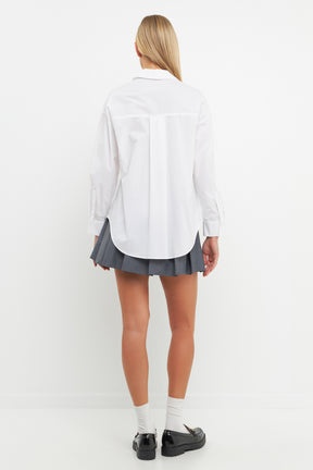ENGLISH FACTORY - Bow Poplin Shirt - SHIRTS & BLOUSES available at Objectrare