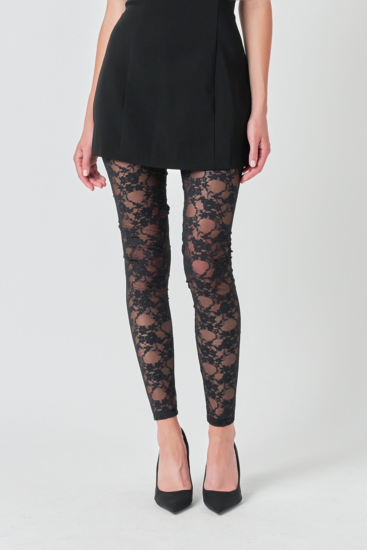 ENDLESS ROSE - Floral Lace Leggings - PANTS available at Objectrare