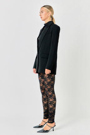 ENDLESS ROSE - Floral Lace Leggings - PANTS available at Objectrare