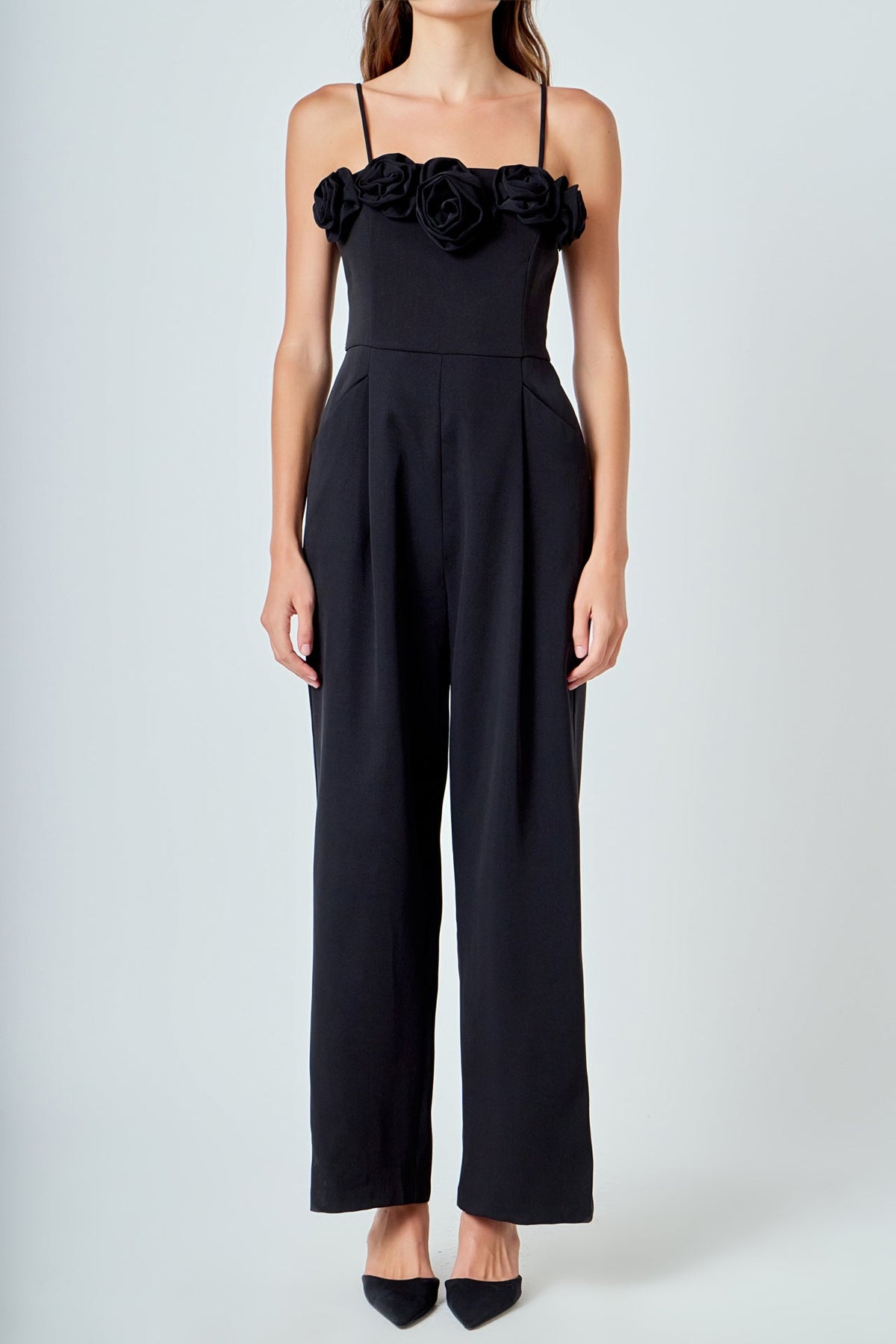 Flower Trim Jumpsuit