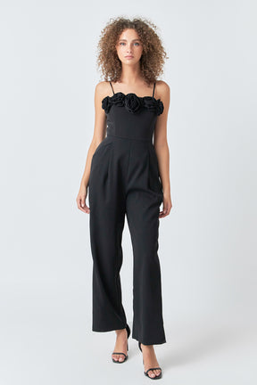 ENDLESS ROSE - Flower Trim Jumpsuit - JUMPSUITS available at Objectrare