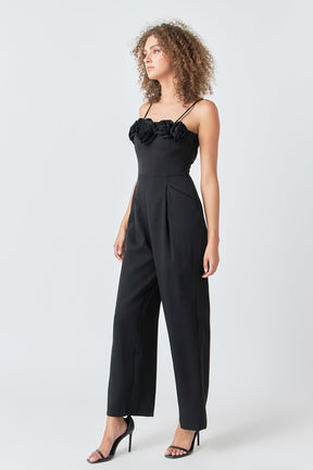 ENDLESS ROSE - Endless Rose - Flower Trim Jumpsuit - JUMPSUITS available at Objectrare