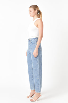 ENDLESS ROSE - Studded Denim - JEANS available at Objectrare