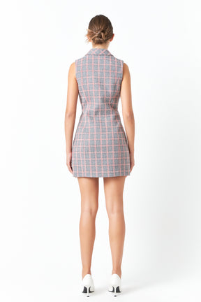 ENDLESS ROSE - Tweed Sleeveless Dress - DRESSES available at Objectrare