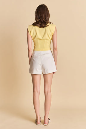 ENDLESS ROSE - Mock Neck Padded Knit Top - TOPS available at Objectrare