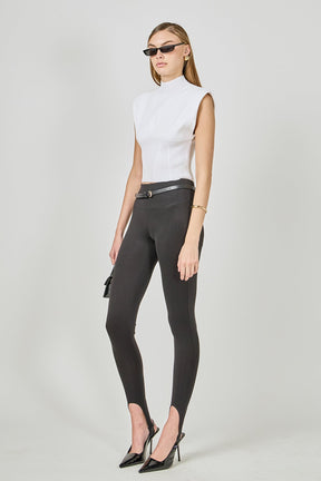 ENDLESS ROSE - Mock Neck Padded Knit Top - TOPS available at Objectrare