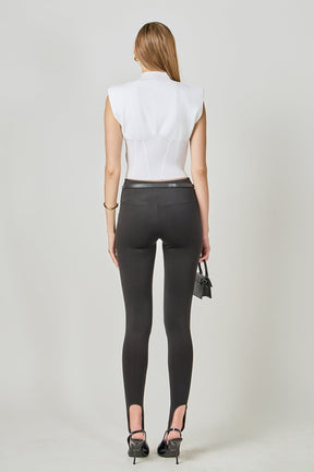 ENDLESS ROSE - Mock Neck Padded Knit Top - TOPS available at Objectrare