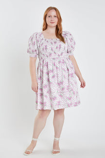 ENGLISH FACTORY - Plus Size Tiered Smocked Mini Dress - DRESSES available at Objectrare