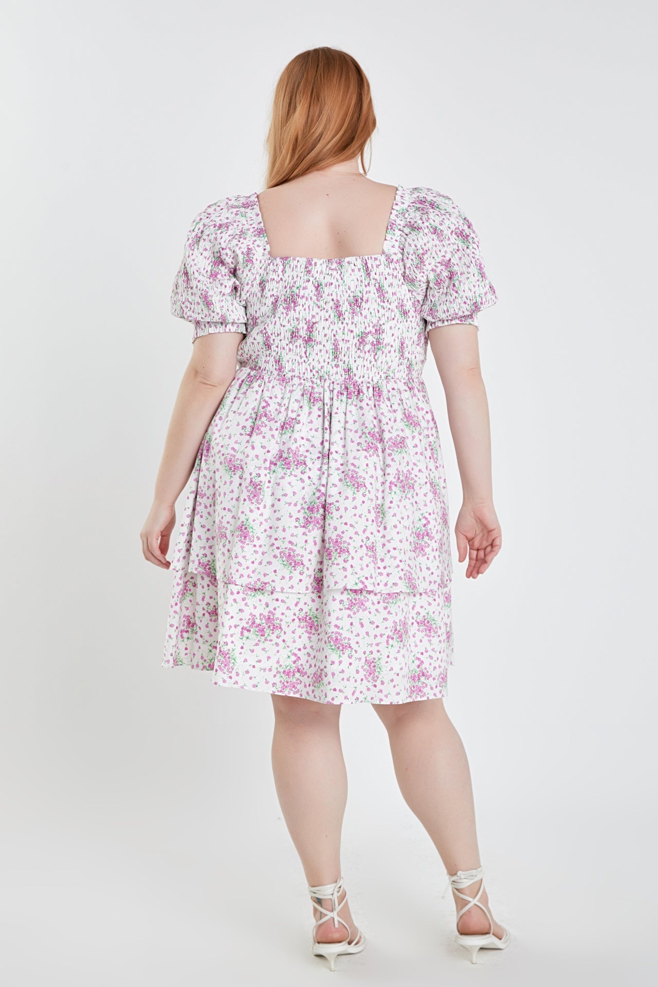 ENGLISH FACTORY - Plus Size Tiered Smocked Mini Dress - DRESSES available at Objectrare