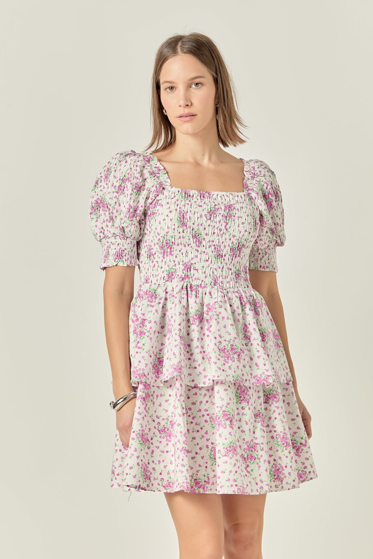 Tiered Smocked Mini Dress