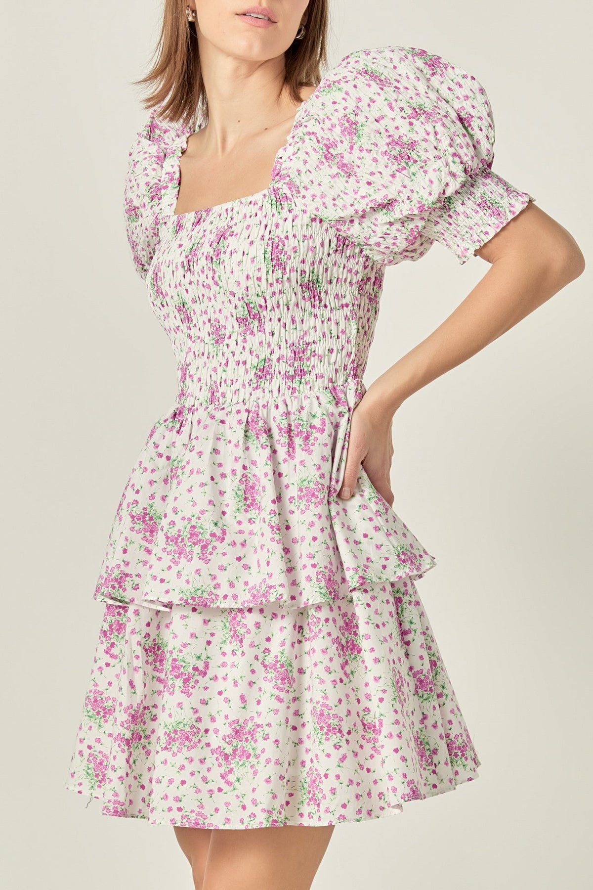 Tiered Smocked Mini Dress