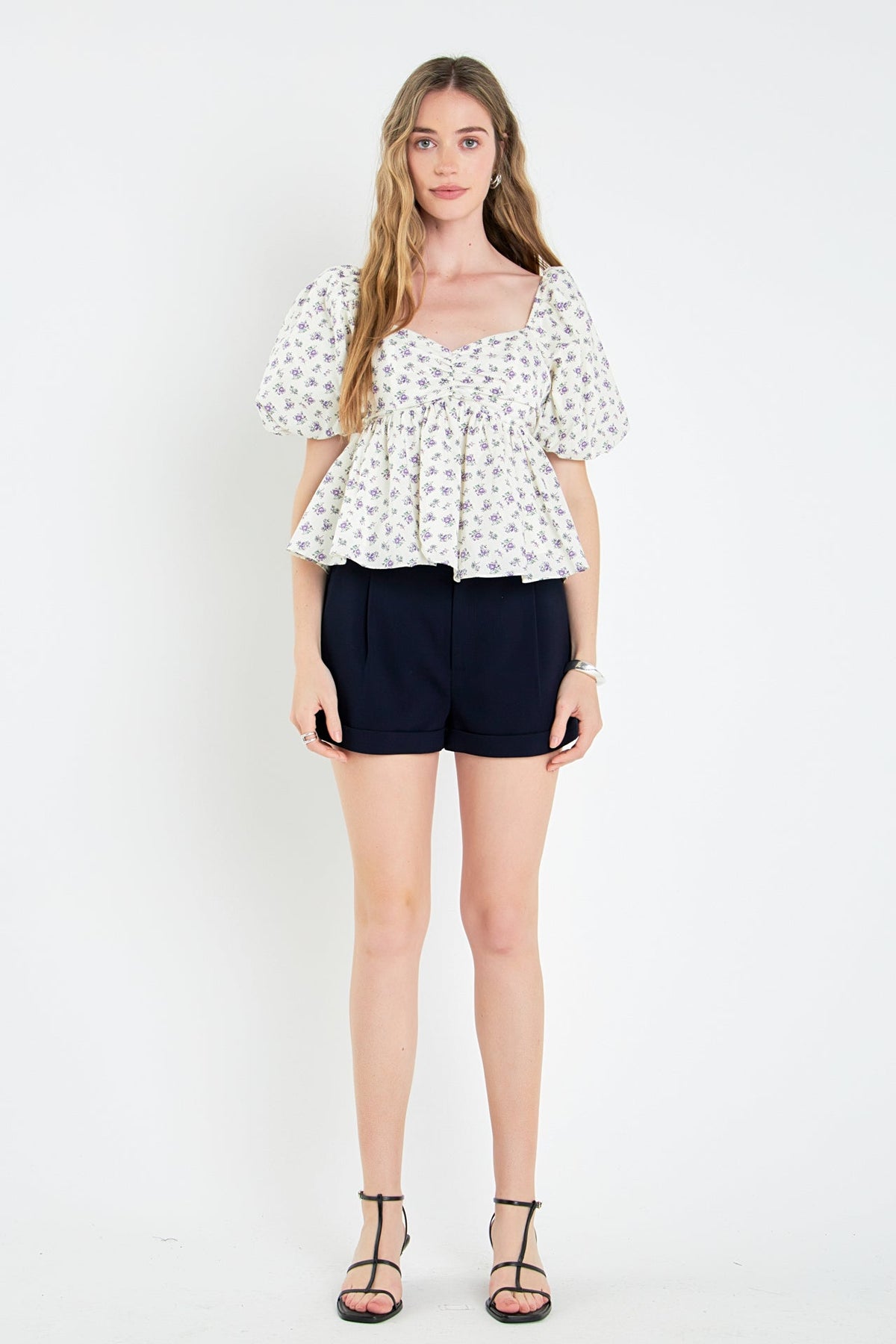 ENGLISH FACTORY - Floral Puff Sleeve Top - TOPS available at Objectrare