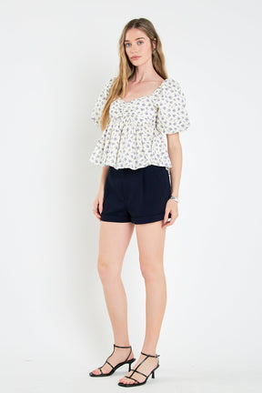 ENGLISH FACTORY - Floral Puff Sleeve Top - TOPS available at Objectrare