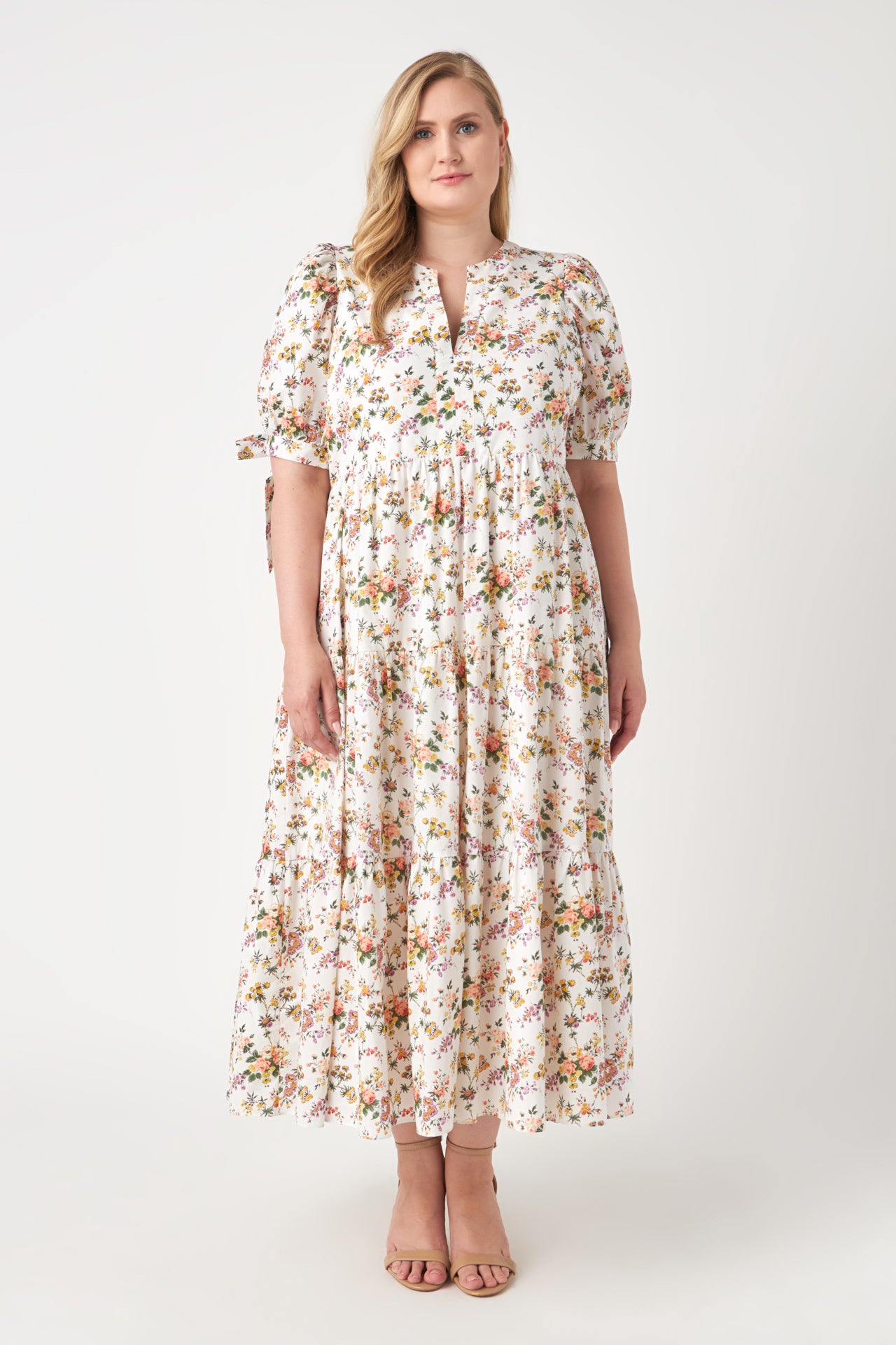 ENGLISH FACTORY - Floral Tiered Midi Dress - DRESSES available at Objectrare