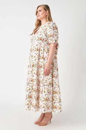 ENGLISH FACTORY - Floral Tiered Midi Dress - DRESSES available at Objectrare