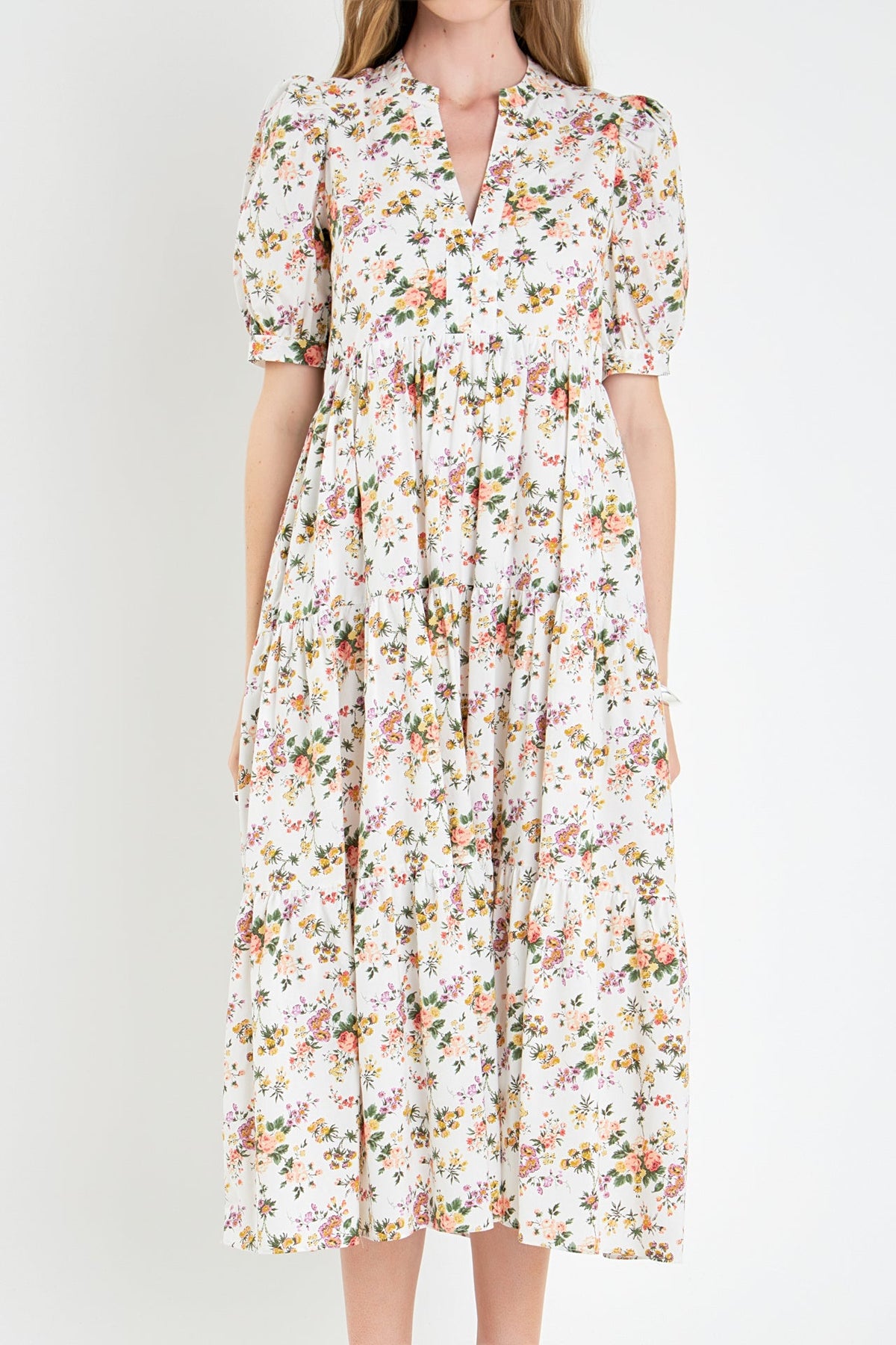 Floral Tiered Midi Dress