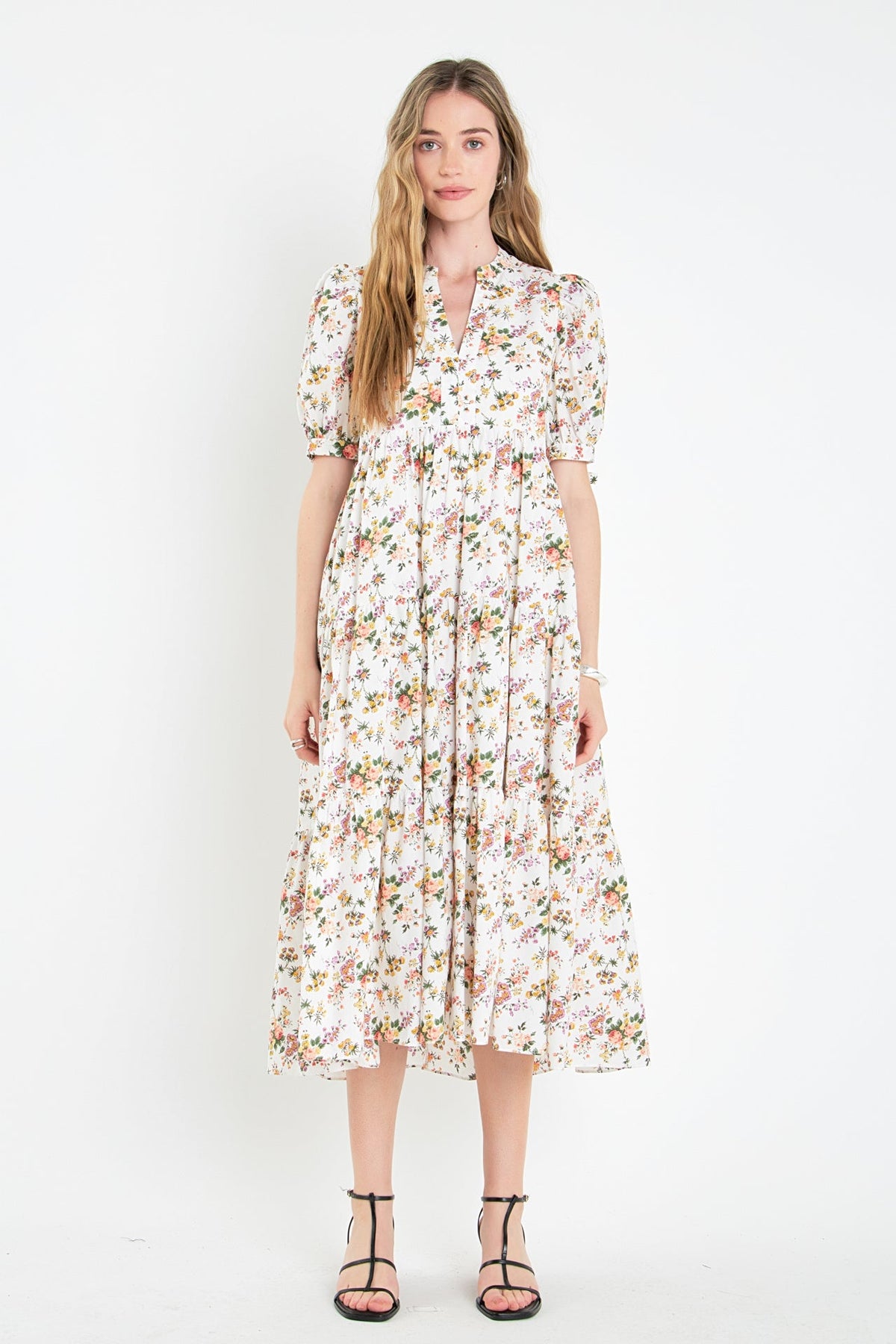Floral Tiered Midi Dress