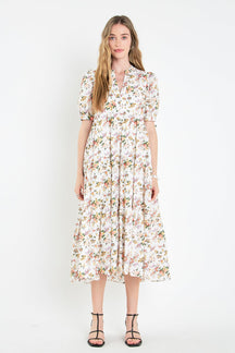 ENGLISH FACTORY - Floral Tiered Midi Dress - DRESSES available at Objectrare