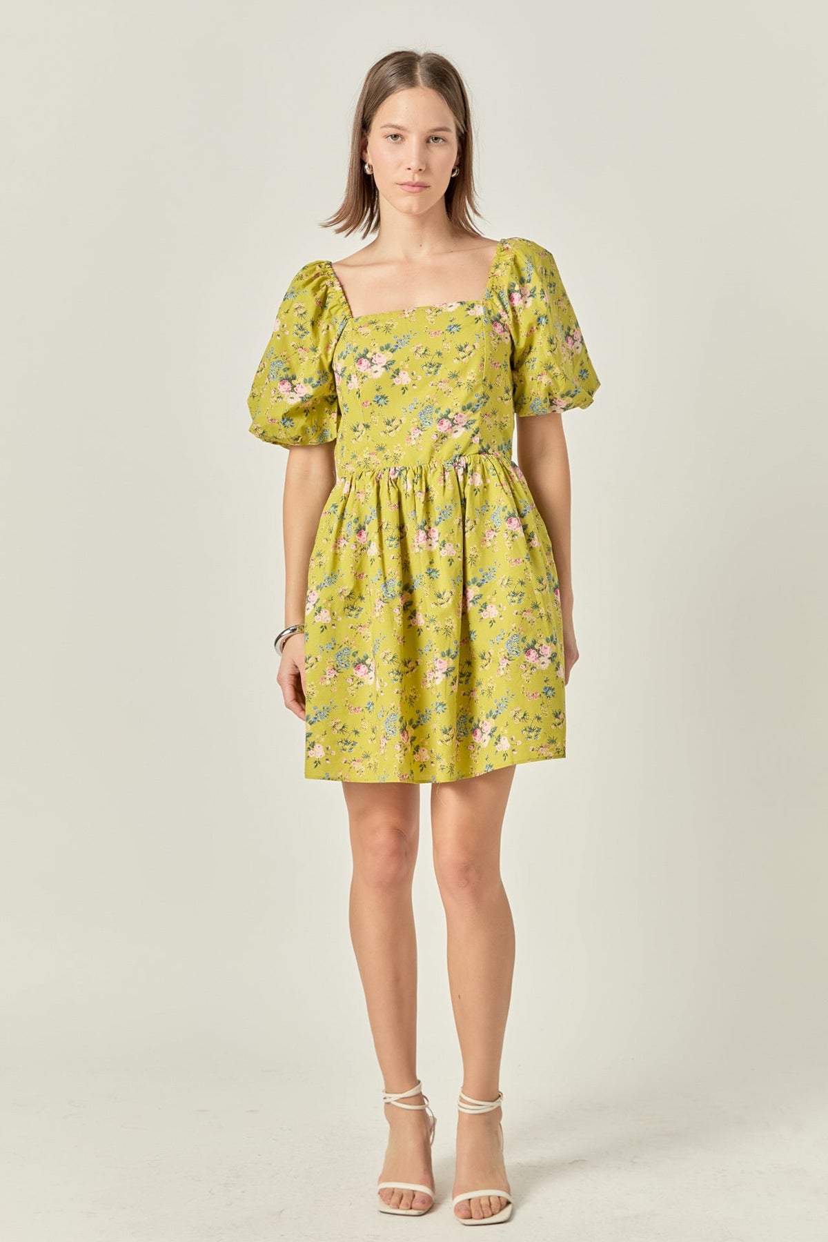Floral Back Cutout Mini Dress
