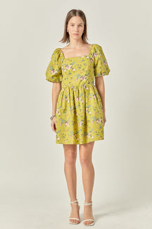 ENGLISH FACTORY - Floral Back Cutout Mini Dress - DRESSES available at Objectrare