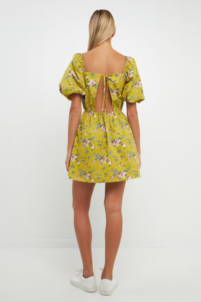 ENGLISH FACTORY - Floral Back Cutout Mini Dress - DRESSES available at Objectrare