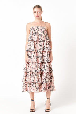 ENDLESS ROSE - Floral Tiered Maxi Dress - DRESSES available at Objectrare